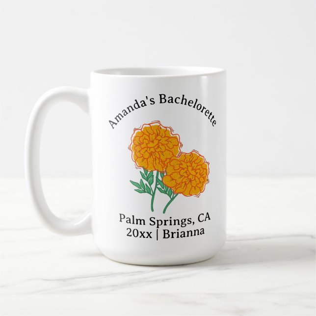 Mug Bachelorette Mois de naissance Fleur Octobre Marig (Gauche)