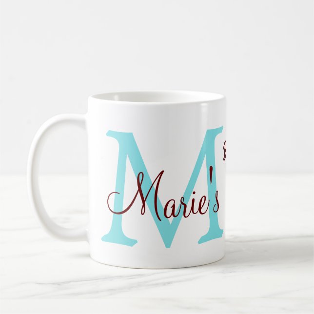 Mug bachelorette parti monogramme ajouter nom date pla (Gauche)