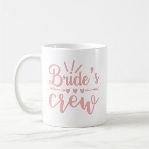 Mug Bachelorette rustique Calligraphie rose Équipage d
