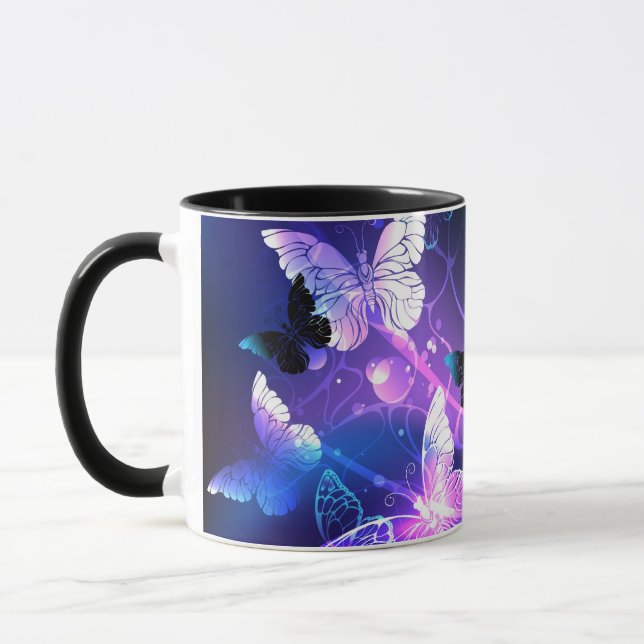 Mug Background with Night Butterflies (Gauche)