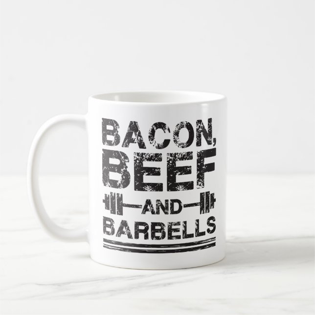 Mug Bacon, Boeuf, Barbells - Gym Working Motivational (Gauche)