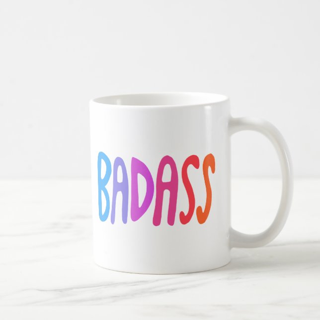 Mug BADASS joli coloré Fun Lettres (Droite)