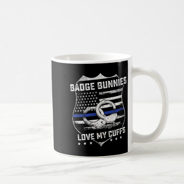 Mug Badge Bunnies Love My Cuffs Funny Lice Humor  (Droite)