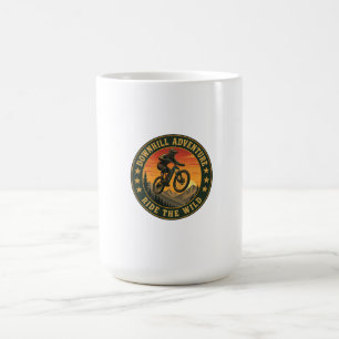 Mug Badge d'aventure en VTT descente au coucher du sol