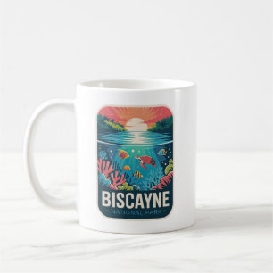 Mug Badge de la vie marine du parc national de Biscayn