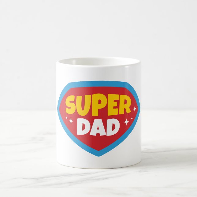 Mug Badge de Super Papa Rétro (Centre)