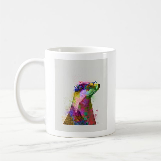 Mug Badger Rainbow Splash 2 (Gauche)