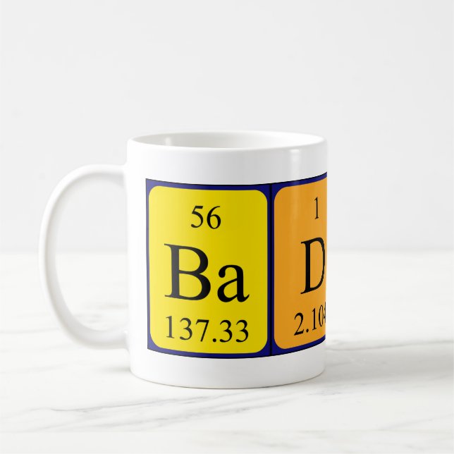 Mug BadLad, volume de phrase de table périodique (Gauche)
