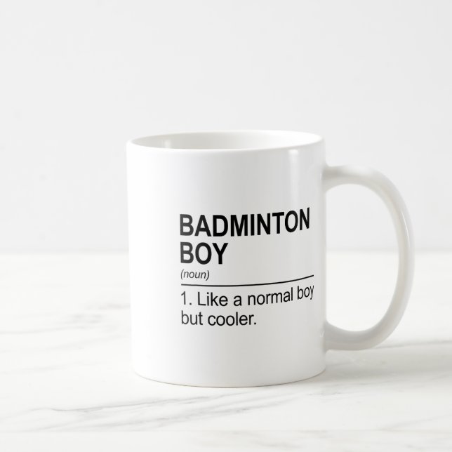 Mug Badminton Boy Noun Définition Shuttle Badminton Pl (Droite)