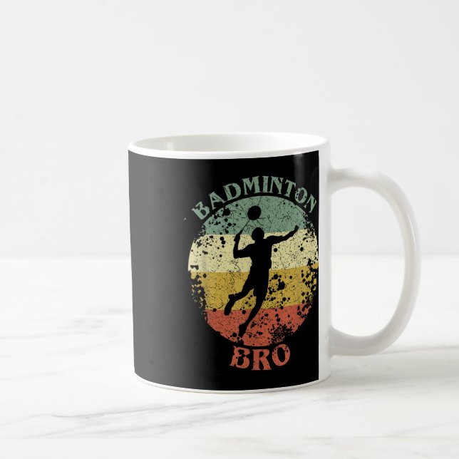 Mug Badminton Bro Distressed Vintage Badminton Frère (Droite)
