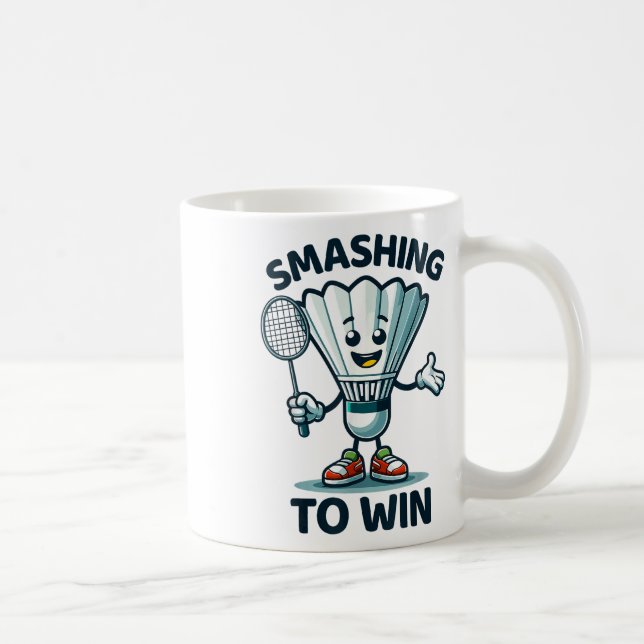 Mug Badminton Forever Cartoon Shuttle Et Racket Graphe (Droite)
