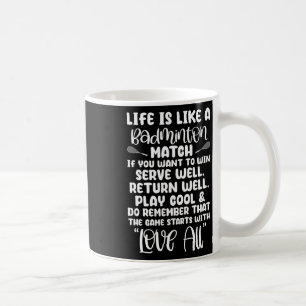 Mug Badminton Match Sport Joueur Racket Jeux de navett
