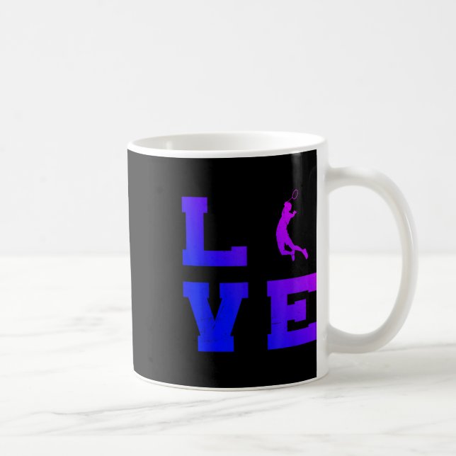 Mug Badminton Mens Femmes Joueuse Badminton Navette (Droite)