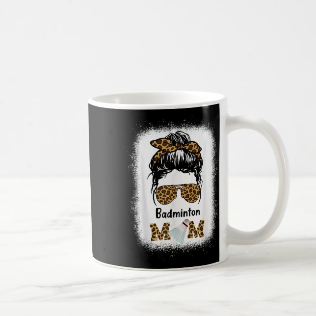Mug Badminton Mom Bleached Leopard Print Women Shuttle (Droite)