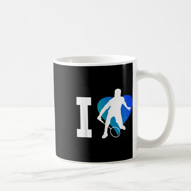 Mug Badminton Player Squash Mens Shuttle Badminton  (Droite)