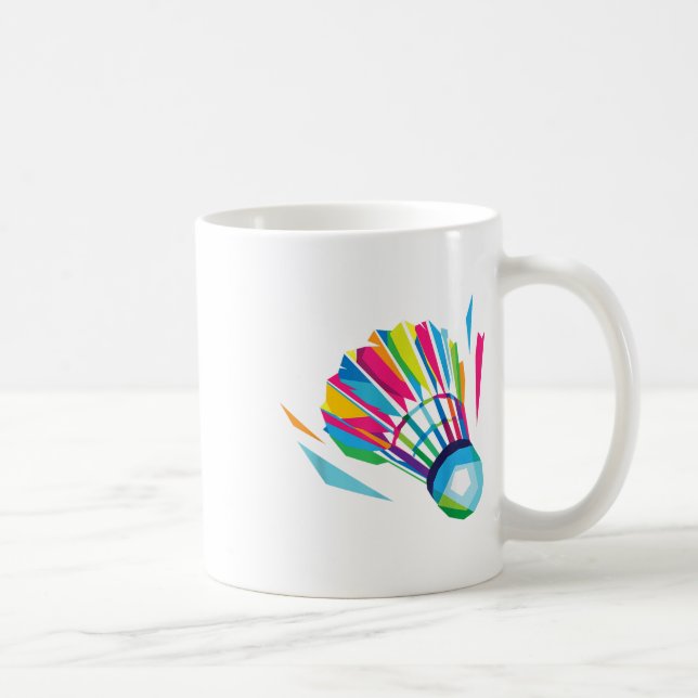 Mug Badminton Shuttle Racquet Sport Badminton Pop Art  (Droite)