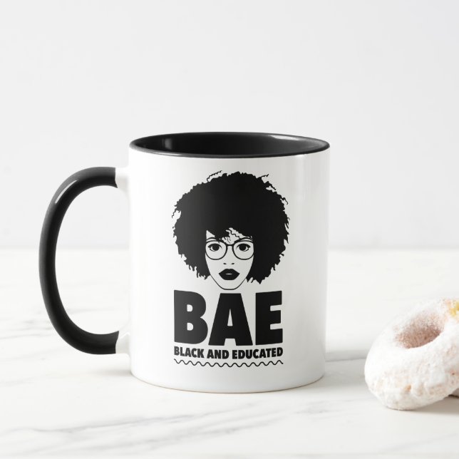 Mug BAE : Femme noire africaine noire et éduquée (Avec donut)