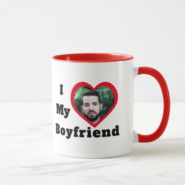 Mug Bae Photo personnalisée J'aime Mon copain (Droite)