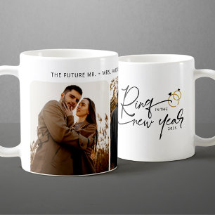 Mug Bague minimale pour la nouvelle année Engagement N