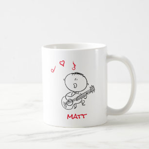 Mug Baguette Figurant Garçon Jouant Guitare