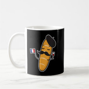 Mug Baguette Française Détenant Un Drapeau Français Et