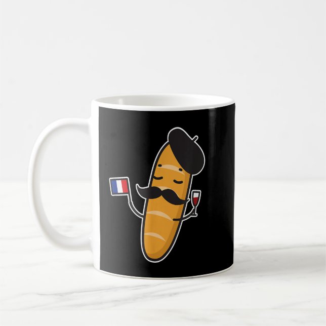 Mug Baguette Française Détenant Un Drapeau Français Et (Gauche)