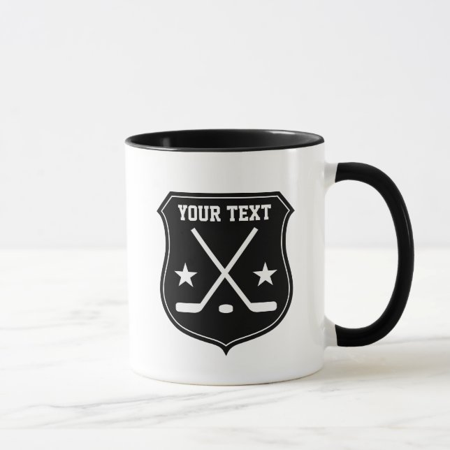 Mug Baguettes de hockey sur glace personnalisées et lo (Droite)