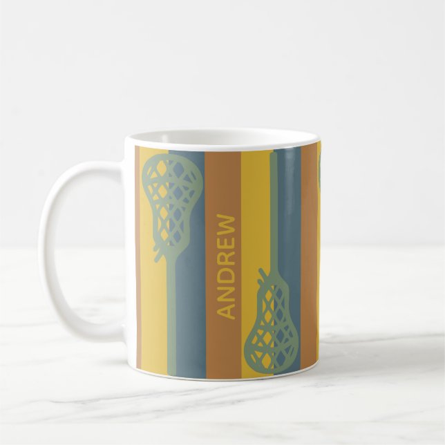 Mug Baguettes et bandes de crosse rétro couleur chaude (Gauche)