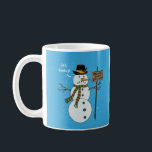 Mug Bah Humbug Grumpy Christmas Snowman Introduire<br><div class="desc">Bah humbug ! Ce design amusant est parfait pour un dîner de Noël, un cadeau d'hôte ou d'hôtesse, ou toute personne un peu antisociale et préférerait éviter la foule cette saison des fêtes. Un bonhomme de neige portant un casquette et une écharpe portant une pancarte sur laquelle on peut lire...</div>