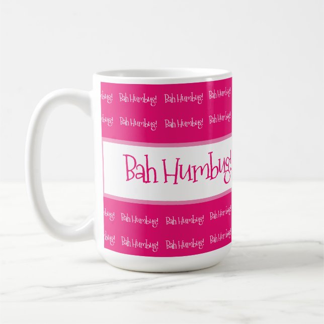 Mug Bah humbug rose Noël (Gauche)