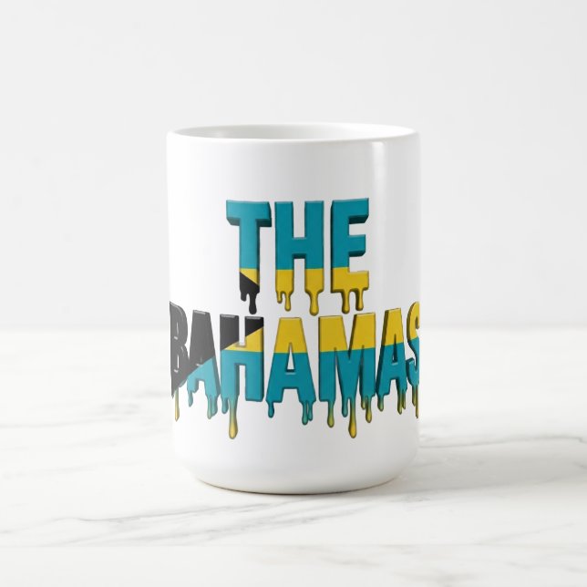 Mug Bahamas  Texte Dégoulinant | Conception de drapeau (Centre)