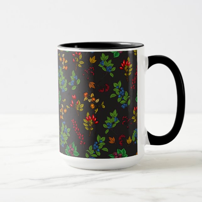 Mug Baies d'automne sur chocolat brun (Droite)