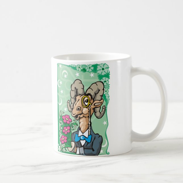 Mug Baies florales avec cravate de Monocle et de Bow (Droite)