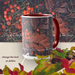 Mug Baies rouges et feuilles d'automne brunes