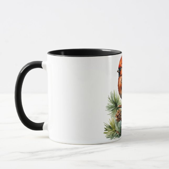 Mug Baies rouges vibrantes avec des feuilles vertes lu (Gauche)