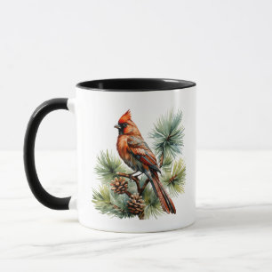 Mug Baies rouges vibrantes avec des feuilles vertes lu