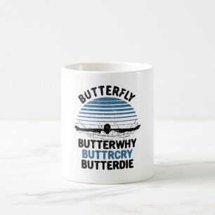 Mug Baignade - Papillon pourquoi Cadeau de natation