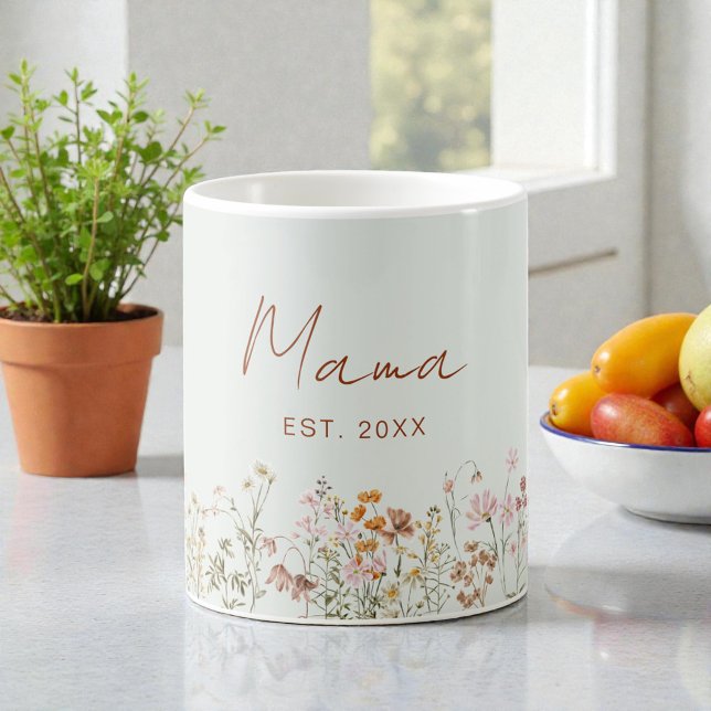 Mug Baignée de Fleurs Sauvages de Sauge Verte pour l'A (Créateur téléchargé)