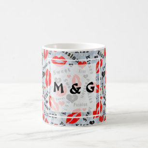 Mug Baise, lèvres rouges.