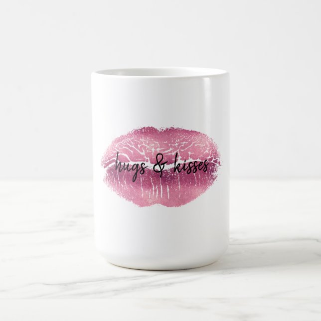 Mug Baiser de lèvres roses personnalisées (Centre)