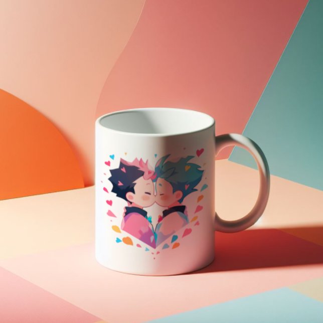 Mug Baiser mignon Anime Boys (Créateur téléchargé)