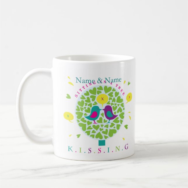 Mug BAISERS DANS UN ARBRE personnalisé (Gauche)