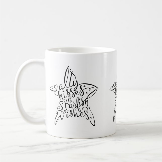 Mug Baisers de conception de plage et souhaits salés (Gauche)