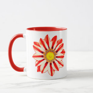Mug Baisy africain / Gazania Rouge et blanc rayé