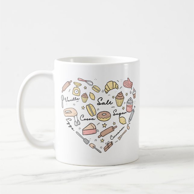 Mug Baker Heart Funny Boulangerie Cuisine pâtisserie C (Gauche)