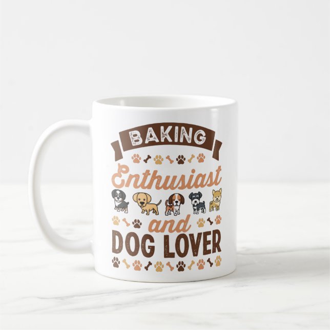 Mug Baking Enthousiaste et Amoureux des chiens Cadeau (Gauche)