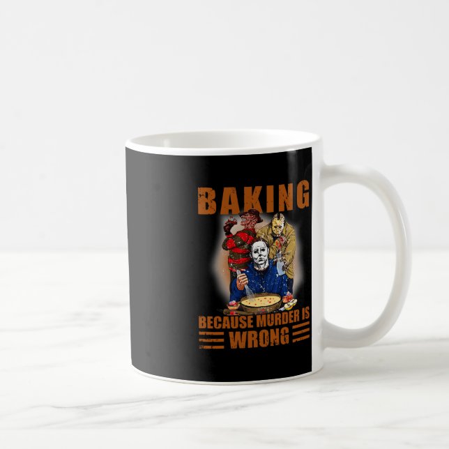Mug Baking parce que le meurtre est faux Fun Halloween (Droite)