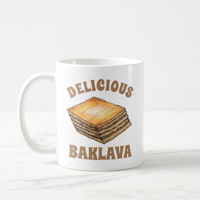 Mug Baklava Filo Sucré Miel Dessert Pâtisserie Grec (Gauche)