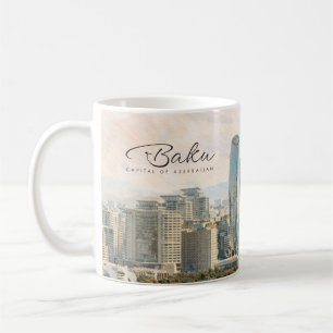 Mug Baku Azerbaïdjan Capitale Aquarelle Cadeau de Voya