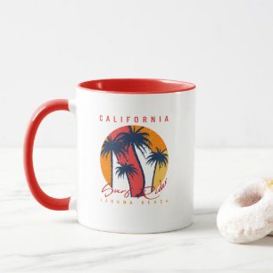 Mug Balade de surf en Californie à Laguna Beach Rétro